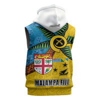 Malampa Fiji Day Sleeveless Hoodie Tapa and Melanesian Patterns with Coat of Arms LT03 - Polynesian Pride