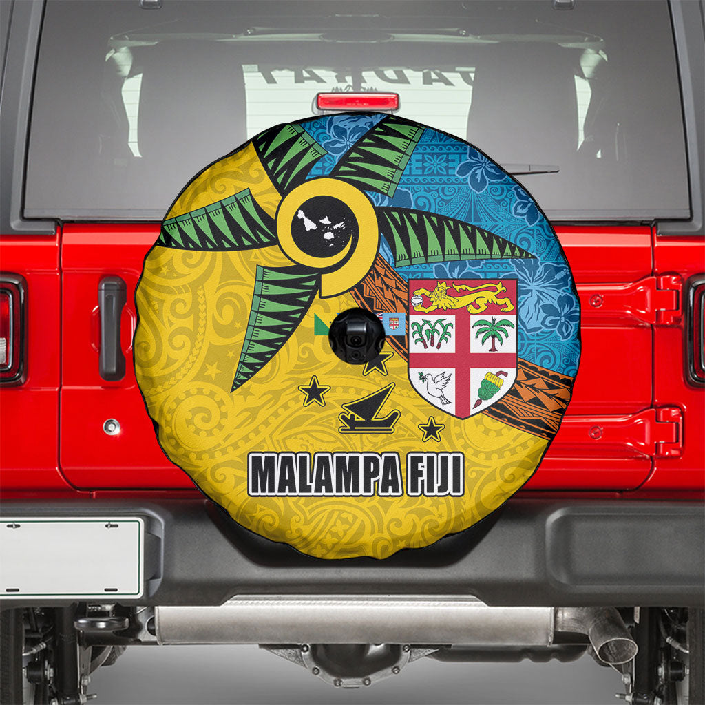 Malampa Fiji Day Spare Tire Cover Tapa and Melanesian Patterns with Coat of Arms LT03 - Polynesian Pride
