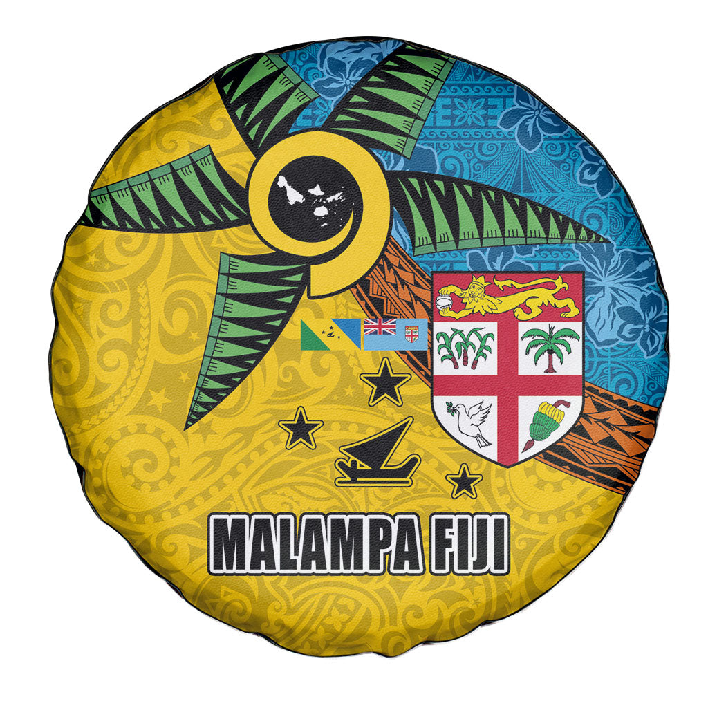 Malampa Fiji Day Spare Tire Cover Tapa and Melanesian Patterns with Coat of Arms LT03 - Polynesian Pride