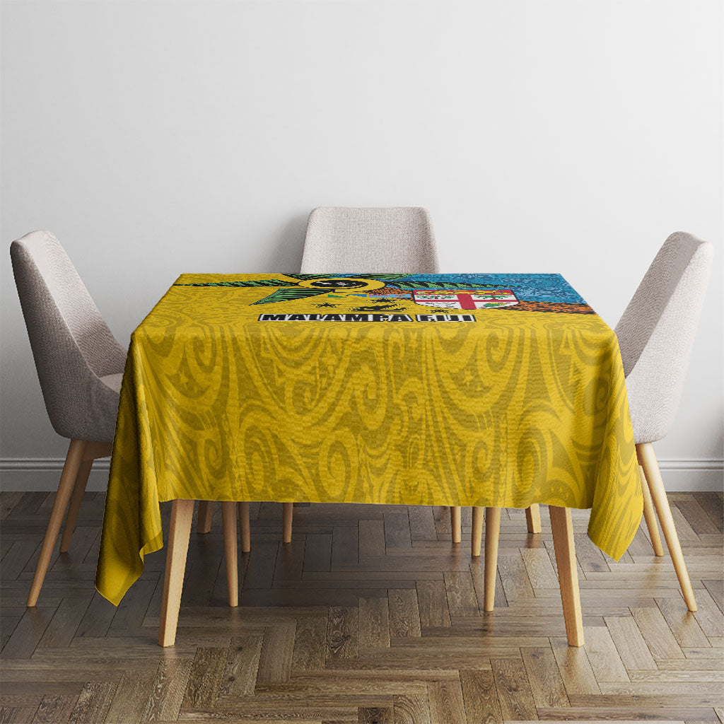 Malampa Fiji Day Tablecloth Tapa and Melanesian Patterns with Coat of Arms LT03 - Polynesian Pride
