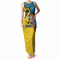 Malampa Fiji Day Tank Maxi Dress Tapa and Melanesian Patterns with Coat of Arms LT03 Women Multicolor - Polynesian Pride