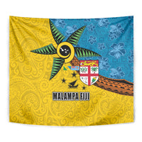 Malampa Fiji Day Tapestry Tapa and Melanesian Patterns with Coat of Arms LT03 - Polynesian Pride