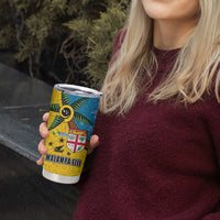 Malampa Fiji Day Tumbler Cup Tapa and Melanesian Patterns with Coat of Arms LT03 - Polynesian Pride