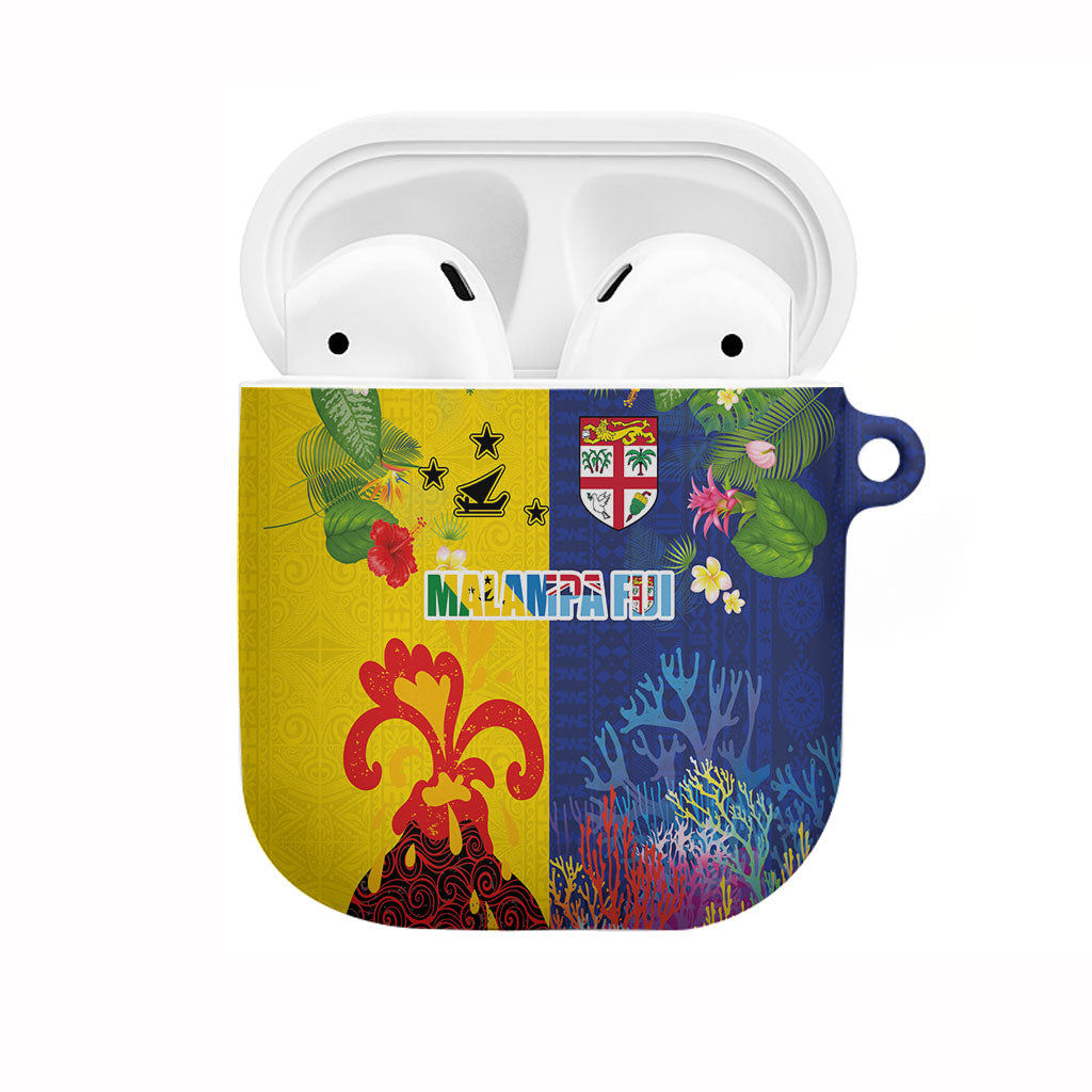 Malampa Fiji Day AirPods Case Volcano and Coral Reef with Culture Patterns Split Style LT03 Multicolor - Polynesian Pride