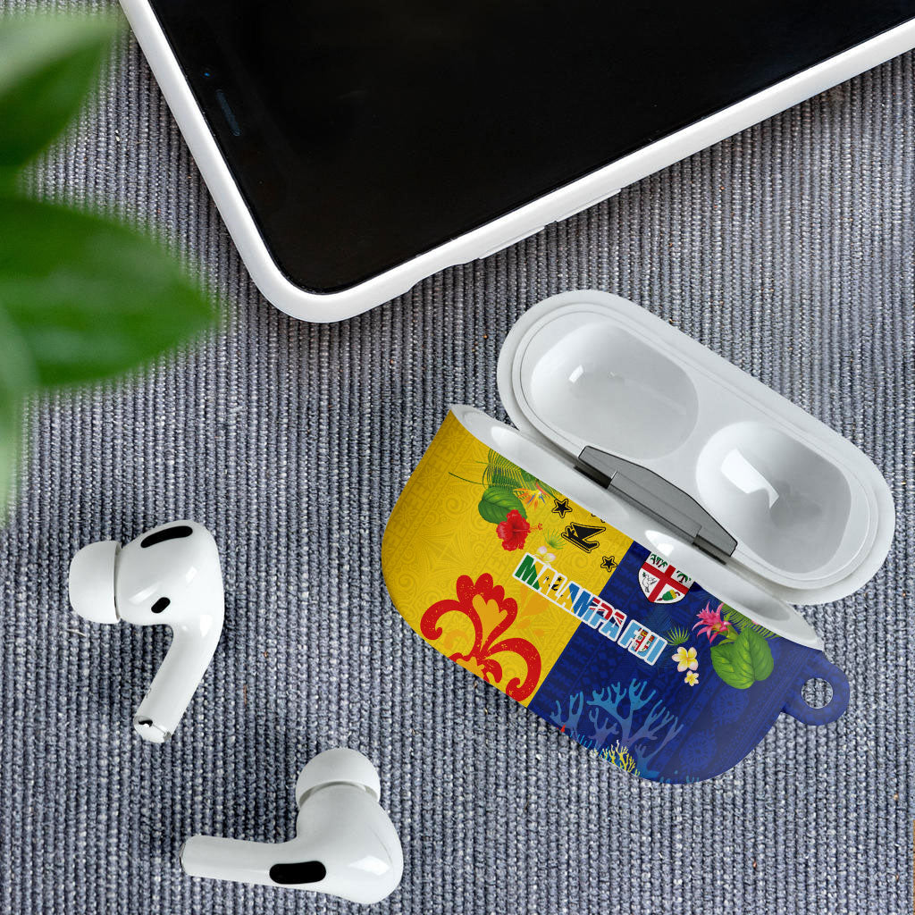 Malampa Fiji Day AirPods Case Volcano and Coral Reef with Culture Patterns Split Style LT03 - Polynesian Pride