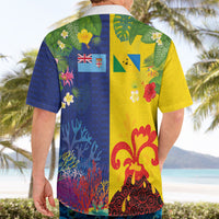 Malampa Fiji Day Hawaiian Shirt Volcano and Coral Reef with Culture Patterns Split Style LT03 - Polynesian Pride