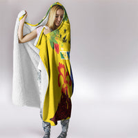 Malampa Fiji Day Hooded Blanket Volcano and Coral Reef with Culture Patterns Split Style LT03 - Polynesian Pride