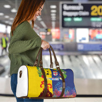 Malampa Fiji Day Travel Bag Volcano and Coral Reef with Culture Patterns Split Style LT03 - Polynesian Pride