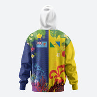 Malampa Fiji Day Zip Hoodie Volcano and Coral Reef with Culture Patterns Split Style LT03 - Polynesian Pride