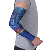 Fijian Tribal Manta Ray Arm Sleeves Masi Motif with Coral Reef Ocean Vibe LT03 - Polynesian Pride