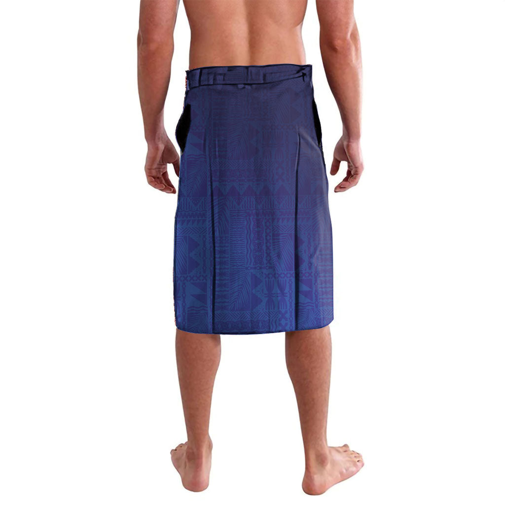 Fijian Tribal Manta Ray Lavalava Masi Motif with Coral Reef Ocean Vibe LT03 - Polynesian Pride