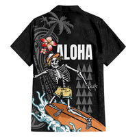 Hawaiian Halloween Skeleton Surfing Family Matching Tank Maxi Dress and Hawaiian Shirt Polynesian Tribal Tattoo and Hawaiian Pattern LT03 - Polynesian Pride
