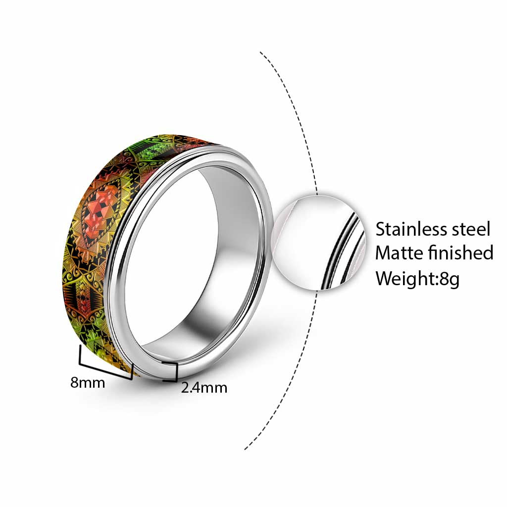 Traditional Samoa Maori Ornament Style Reggae Art Classic Ring LT03 - Polynesian Pride