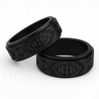 Traditional Samoa Maori Ornament Style Black Color Spinner Ring - Polynesian Pride