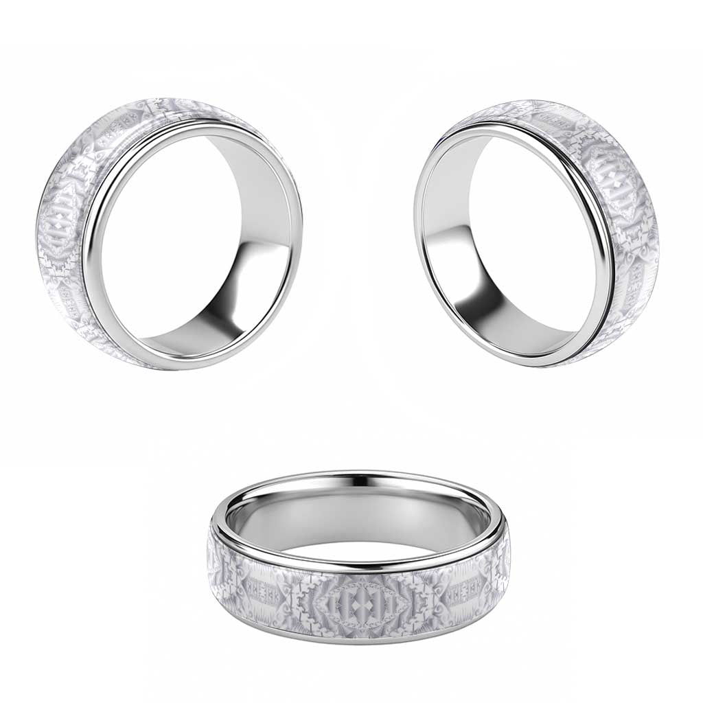 Traditional Samoa Maori Ornament Style White Color Classic Ring LT03 - Polynesian Pride