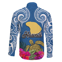 Hawaii Lanai Island Family Matching Summer Maxi Dress and Hawaiian Shirt Hibiscus Turle and Map with Polynesian Spiral LT03 - Polynesian Pride