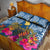 Hawaii Lanai Island Quilt Bed Set Hibiscus Turle and Map with Polynesian Spiral LT03 - Polynesian Pride