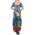 Hawaii Lanai Island Summer Maxi Dress Hibiscus Turle and Map with Polynesian Spiral LT03 - Polynesian Pride