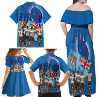 Fiji Rugby Sevens Family Matching Off Shoulder Maxi Dress and Hawaiian Shirt Commemorate Gold Medal - Rio de Janeiro 2016 LT03 - Polynesian Pride
