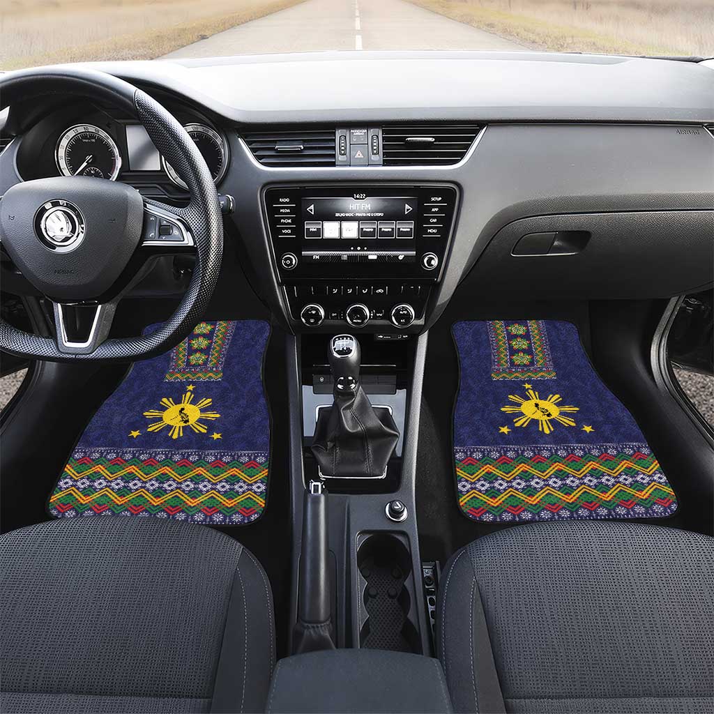 Philippines Merry Christmas Car Mats Maligayang Pasko with Parol and Xmas Pattern Barong Style