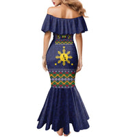 Philippines Merry Christmas Family Matching Mermaid Dress and Hawaiian Shirt Maligayang Pasko with Parol and Xmas Pattern Barong Style LT03 - Polynesian Pride