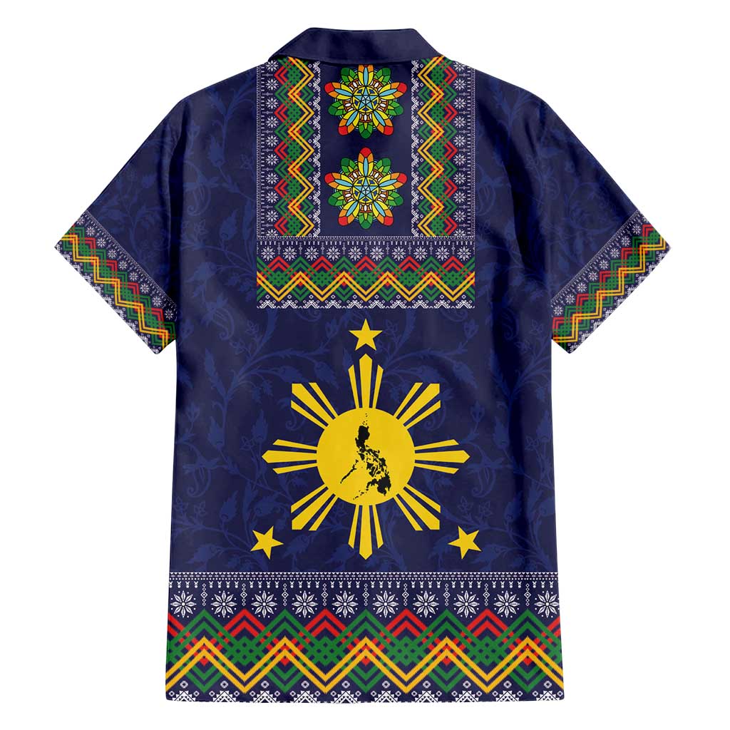 Philippines Merry Christmas Family Matching Off Shoulder Maxi Dress and Hawaiian Shirt Maligayang Pasko with Parol and Xmas Pattern Barong Style LT03 - Polynesian Pride