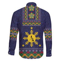 Philippines Merry Christmas Family Matching Off Shoulder Short Dress and Hawaiian Shirt Maligayang Pasko with Parol and Xmas Pattern Barong Style LT03 - Polynesian Pride
