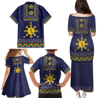 Philippines Merry Christmas Family Matching Puletasi and Hawaiian Shirt Maligayang Pasko with Parol and Xmas Pattern Barong Style LT03 - Polynesian Pride