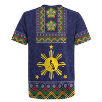 Philippines Merry Christmas Rugby Jersey Maligayang Pasko with Parol and Xmas Pattern Barong Style LT03 - Polynesian Pride