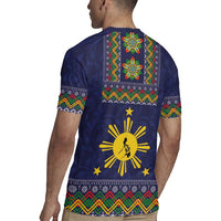 Philippines Merry Christmas Rugby Jersey Maligayang Pasko with Parol and Xmas Pattern Barong Style LT03 - Polynesian Pride