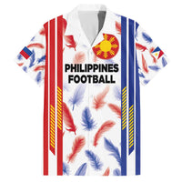 Custom Philippines Champions Football Jersey Family Matching Off The Shoulder Long Sleeve Dress and Hawaiian Shirt LT03 Dad's Shirt - Short Sleeve White - Polynesian Pride
