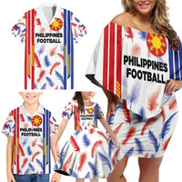 Custom Philippines Champions Football Jersey Family Matching Off Shoulder Short Dress and Hawaiian Shirt LT03 - Polynesian Pride