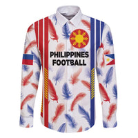 Custom Philippines Champions Football Jersey Family Matching Off Shoulder Short Dress and Hawaiian Shirt LT03 Dad's Shirt - Long Sleeve White - Polynesian Pride