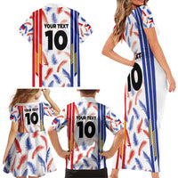 Custom Philippines Champions Football Jersey Family Matching Short Sleeve Bodycon Dress and Hawaiian Shirt