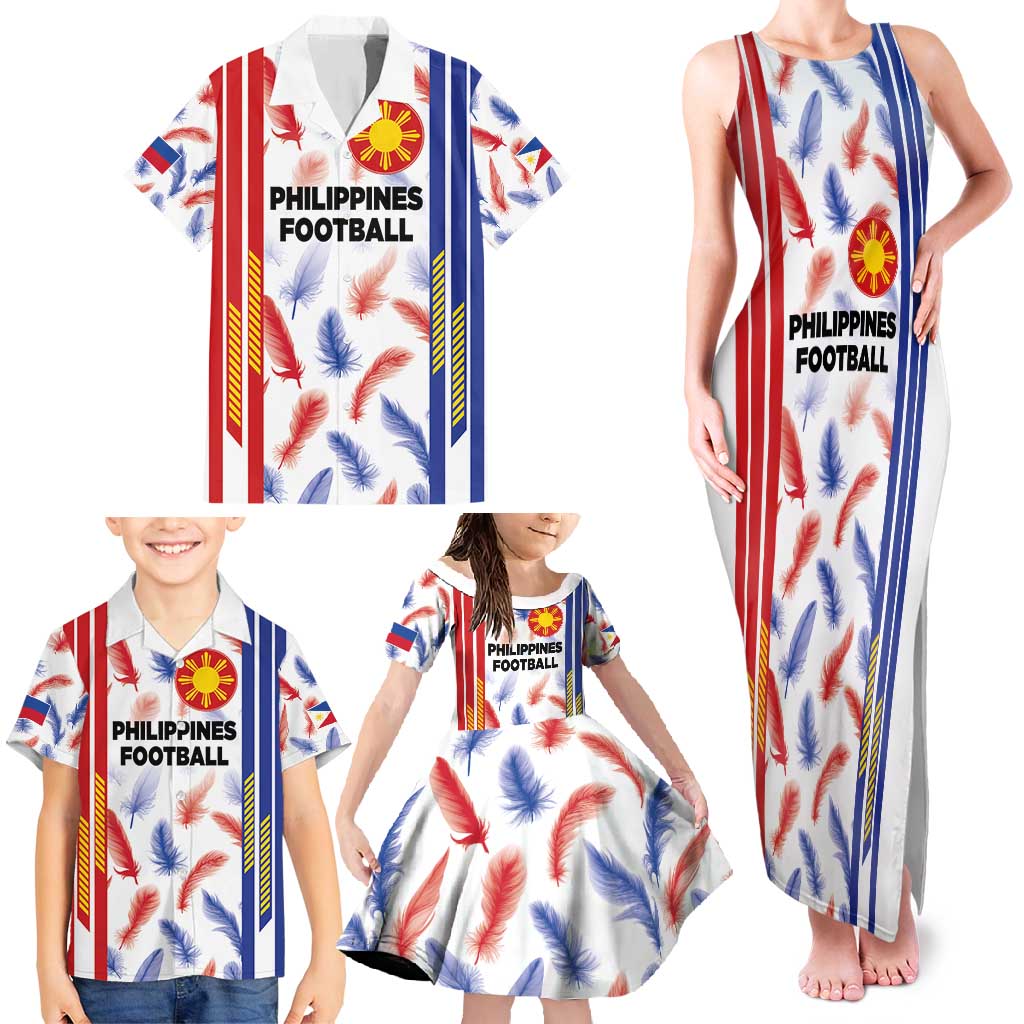 Custom Philippines Champions Football Jersey Family Matching Tank Maxi Dress and Hawaiian Shirt LT03 - Polynesian Pride