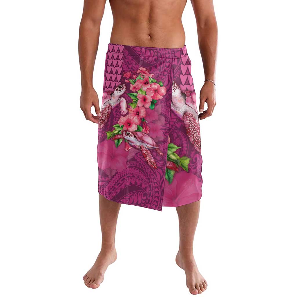 Hawaiian Turtle Love Couple Lavalava - Sweet Hibiscus and Kakau Pattern Rose Color LT03 Pink - Polynesian Pride