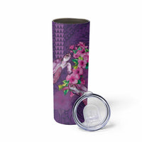 Hawaiian Turtle Love Couple Skinny Tumbler Sweet Hibiscus and Kakau Pattern Deep Purple Color LT03 - Polynesian Pride