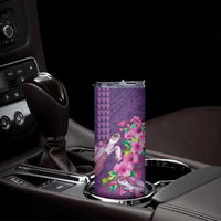 Hawaiian Turtle Love Couple Skinny Tumbler Sweet Hibiscus and Kakau Pattern Deep Purple Color LT03 - Polynesian Pride