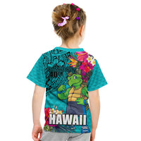 Hawaii Great Aloha Run 40th Anniversary Kid T Shirt With Turtle Mascot Marathon Hibiscus and Kakau LT03 - Polynesian Pride