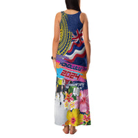 Hawaii Great Aloha Run 40th Anniversary Family Matching Tank Maxi Dress and Hawaiian Shirt Hibiscus and Kakau Pattern LT03 - Polynesian Pride