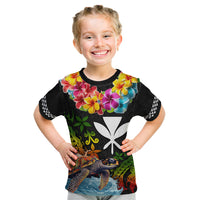 Hawaii Lei Day Kid T Shirt Hibiscus Wreath and Polynesian Pattern