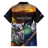 Australia and New Zealand ANZAC Day Family Matching Off The Shoulder Long Sleeve Dress and Hawaiian Shirt Tui Bird and Koala mix Maori and Aboriginal Pattern LT03 - Polynesian Pride