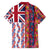 Hawaiian Lei Family Matching Long Sleeve Bodycon Dress and Hawaiian Shirt National Flag Striped Style