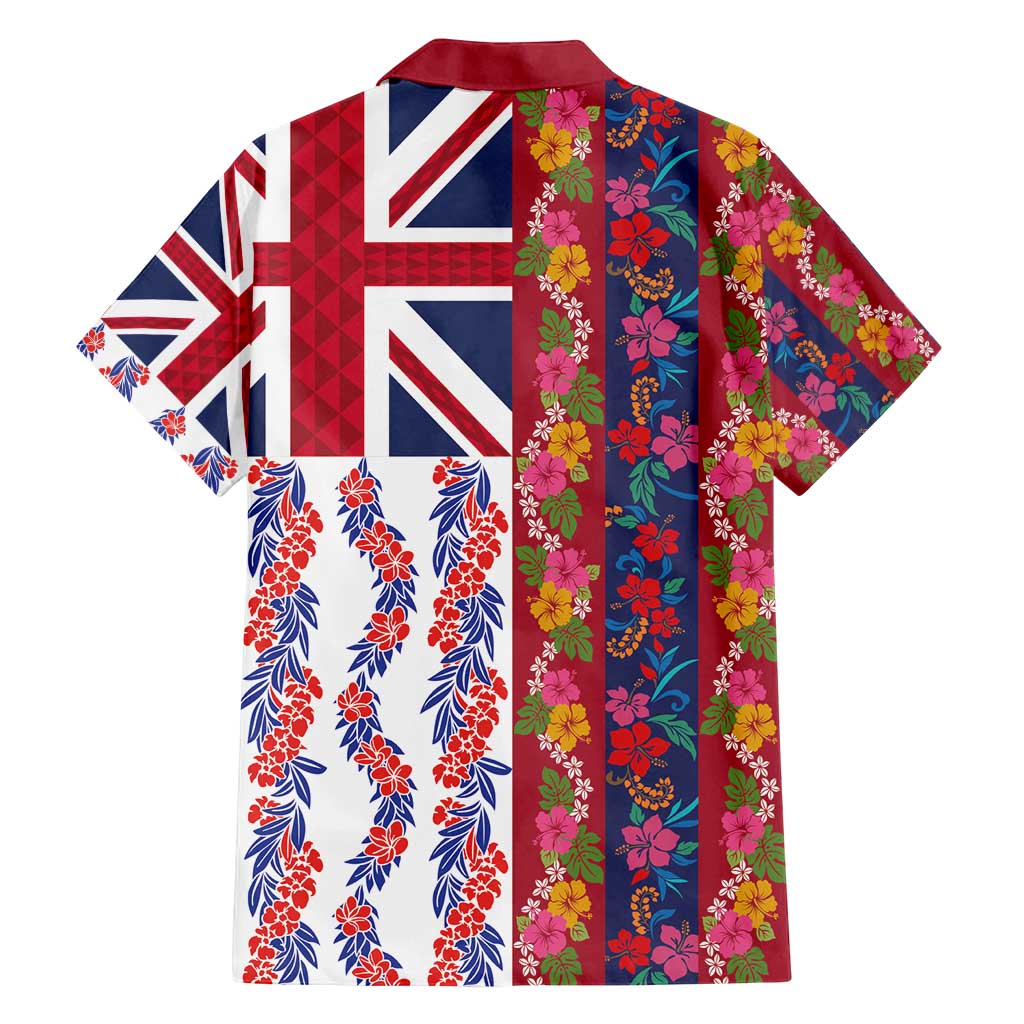 Hawaiian Lei Family Matching Off Shoulder Maxi Dress and Hawaiian Shirt National Flag Striped Style LT03 - Polynesian Pride