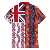 Hawaiian Lei Family Matching Off Shoulder Maxi Dress and Hawaiian Shirt National Flag Striped Style LT03 - Polynesian Pride