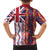 Hawaiian Lei Family Matching Short Sleeve Bodycon Dress and Hawaiian Shirt National Flag Striped Style