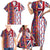 Hawaiian Lei Family Matching Short Sleeve Bodycon Dress and Hawaiian Shirt National Flag Striped Style