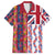 Hawaiian Lei Family Matching Short Sleeve Bodycon Dress and Hawaiian Shirt National Flag Striped Style