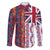 Hawaiian Lei Family Matching Short Sleeve Bodycon Dress and Hawaiian Shirt National Flag Striped Style