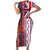 Hawaiian Lei Family Matching Short Sleeve Bodycon Dress and Hawaiian Shirt National Flag Striped Style